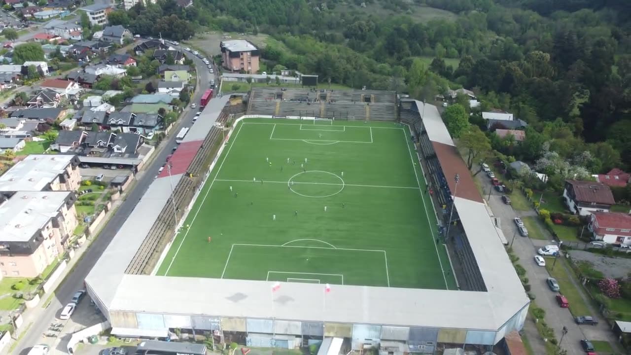 Vista aérea del estadio de Deportes Provincial Osorno